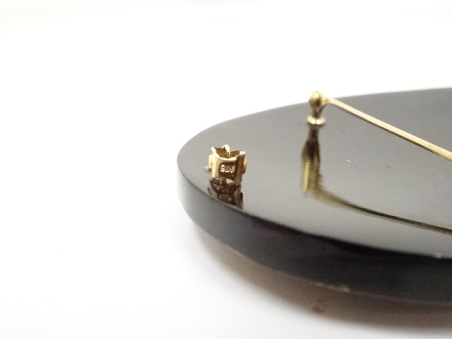 アンティーク着物 ] - アクセサリー 博子造 鴛鴦蒔絵鼈甲ブローチ（18